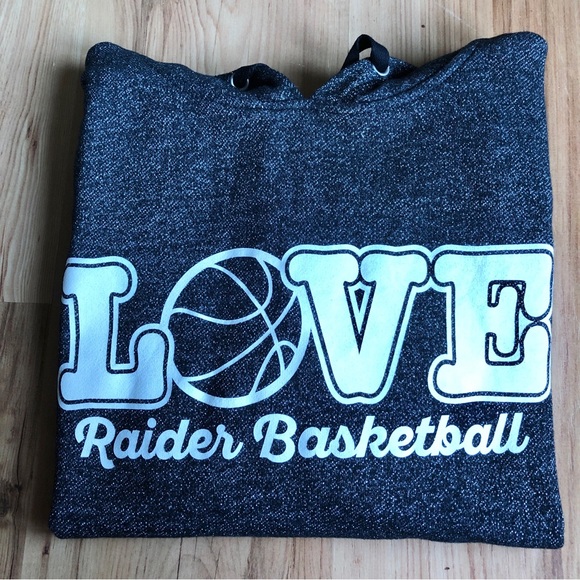LOVE RAIDER BASKETBALL Hoodie Long Sleeve Top Small Black Gray Women’s - Picture 5 of 16